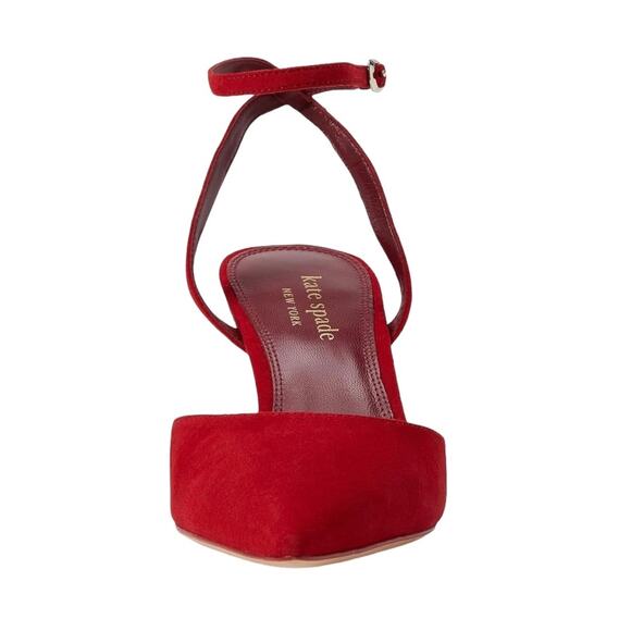 Kate Spade Women's Voila Pointed Toe Ankle Strap Heels Red Size 11 - Picture 2 of 5